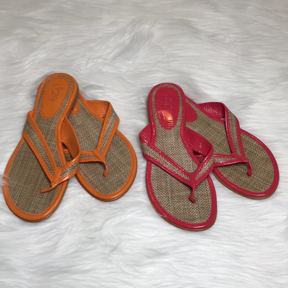 2 pair bundle Ann Taylor orange & pink sandals sz7